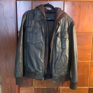 100% Genuine Brown Leather Mens Jacket
